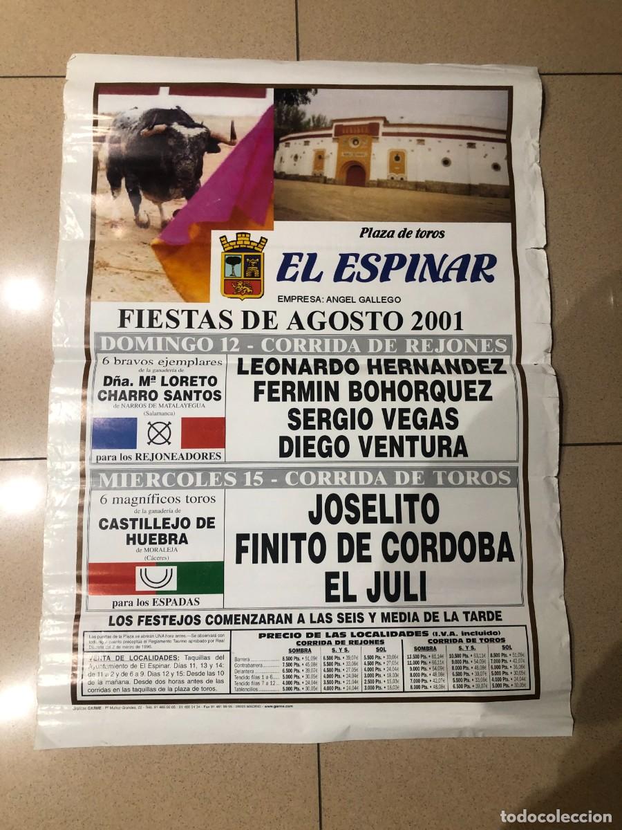 Carteles toros: RT- PLAZA DE TOROS DE EL ESPINAR DEL 2.001 - Foto 1