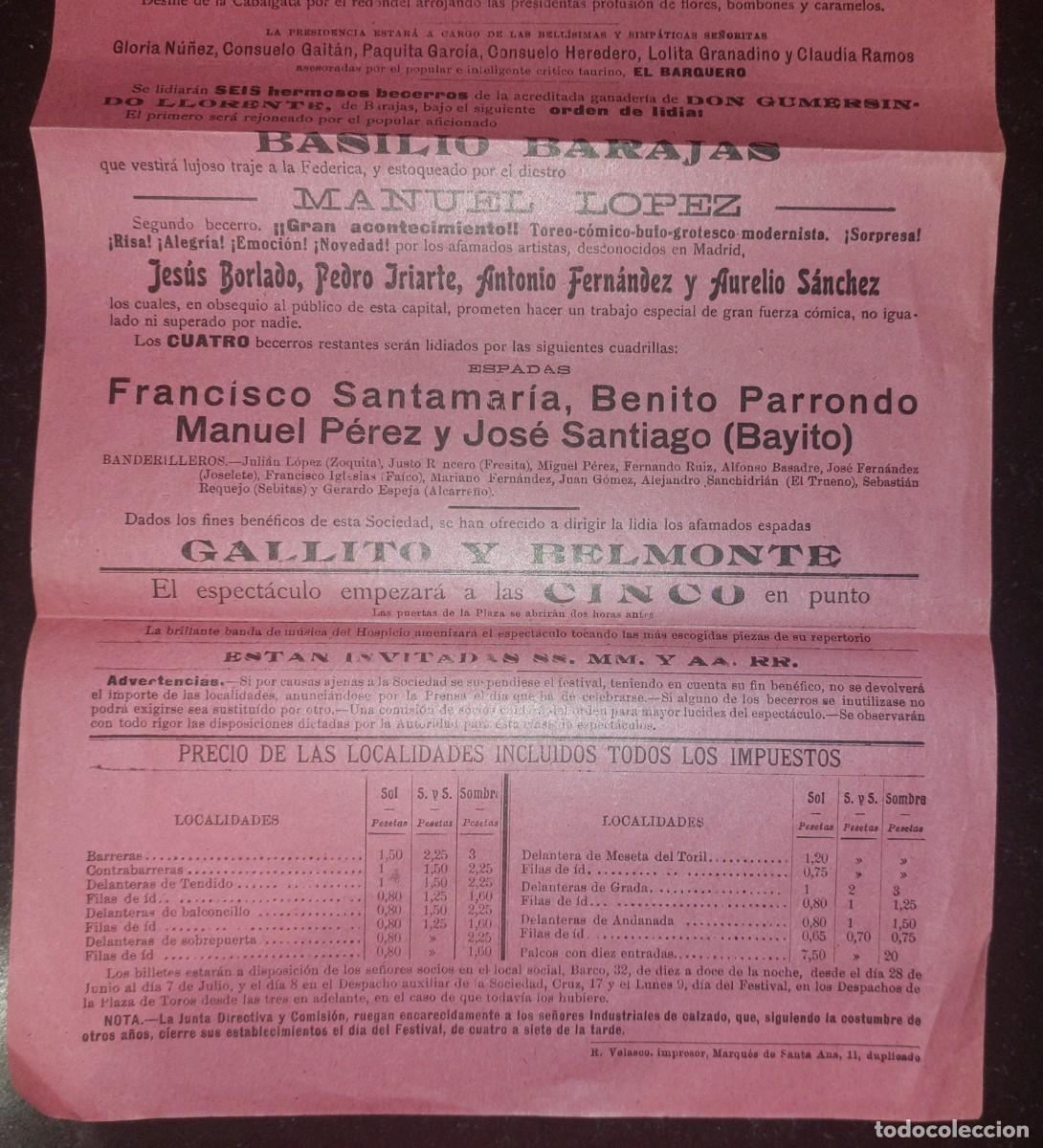 Carteles toros: PROGRAMA PLAZA DE TOROS DE MADRID. LUNES 9 DE JUNIO DE 1917. - Foto 3