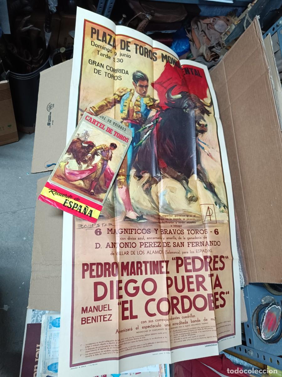 Carteles toros: ANTIGUO GRAN CARTEL DE TOROS CON SU SOBRE ORIGINAL, EL CORDOBÉS, PLAZA MONUMENTAL DE BARCELONA -K2