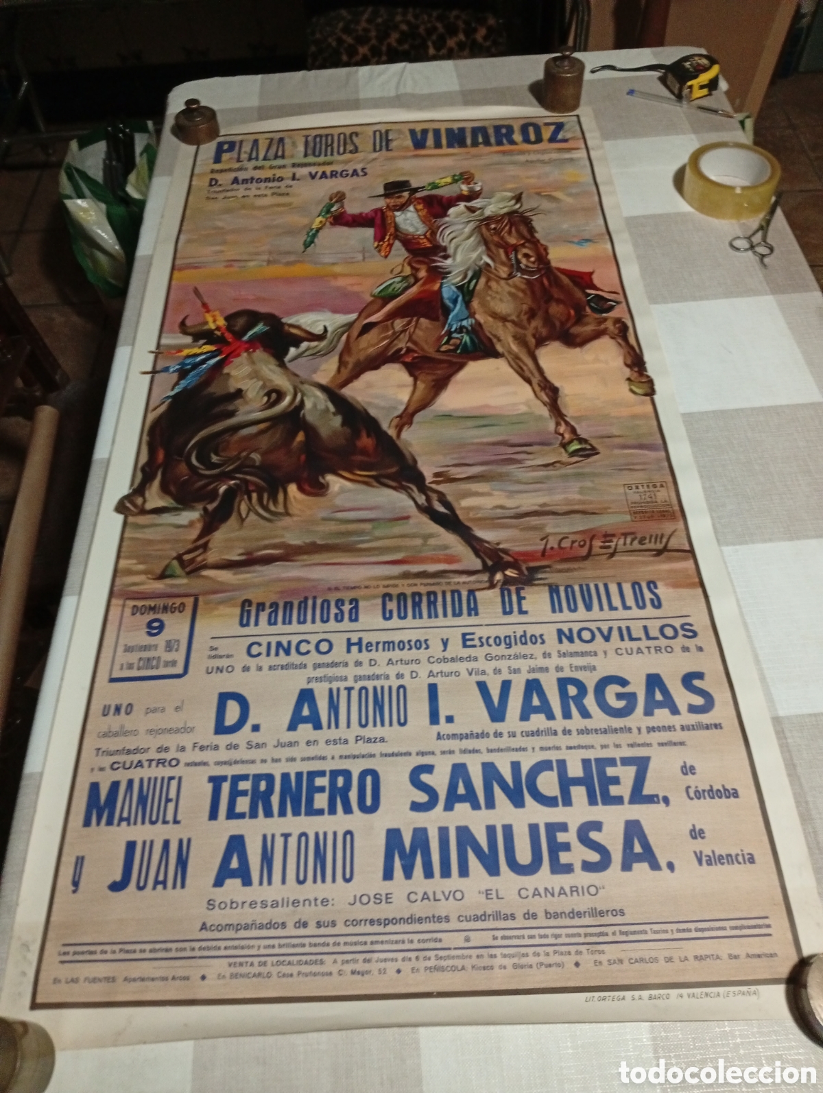 Carteles toros: Cartel de Toros en Vinaroz 1973 - Foto 1