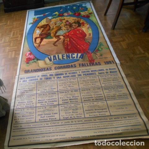 Carteles toros: TOROS CARTEL FERIA JULIO VALENCIA 1991 ORIGINAL 240X115 CMS APROXINMAD0 VALENCIA SPAIN