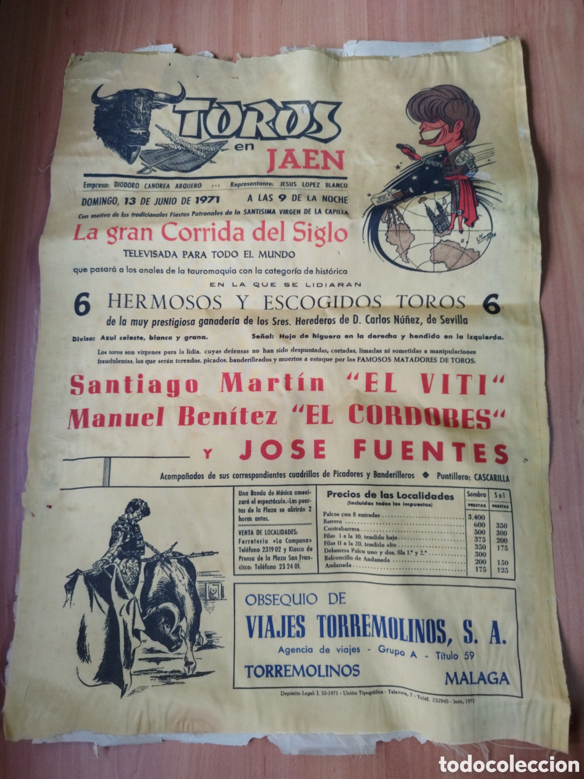 Carteles toros: CARTEL DE TOROS EN JA&Eacute;N 13 DE JUNIO DE 1971 - Foto 1