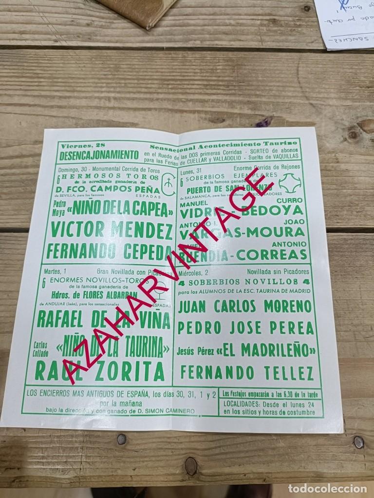 Carteles toros: CUELLAR, 1987, PROGRAMA FERIA TAURINA - Foto 2