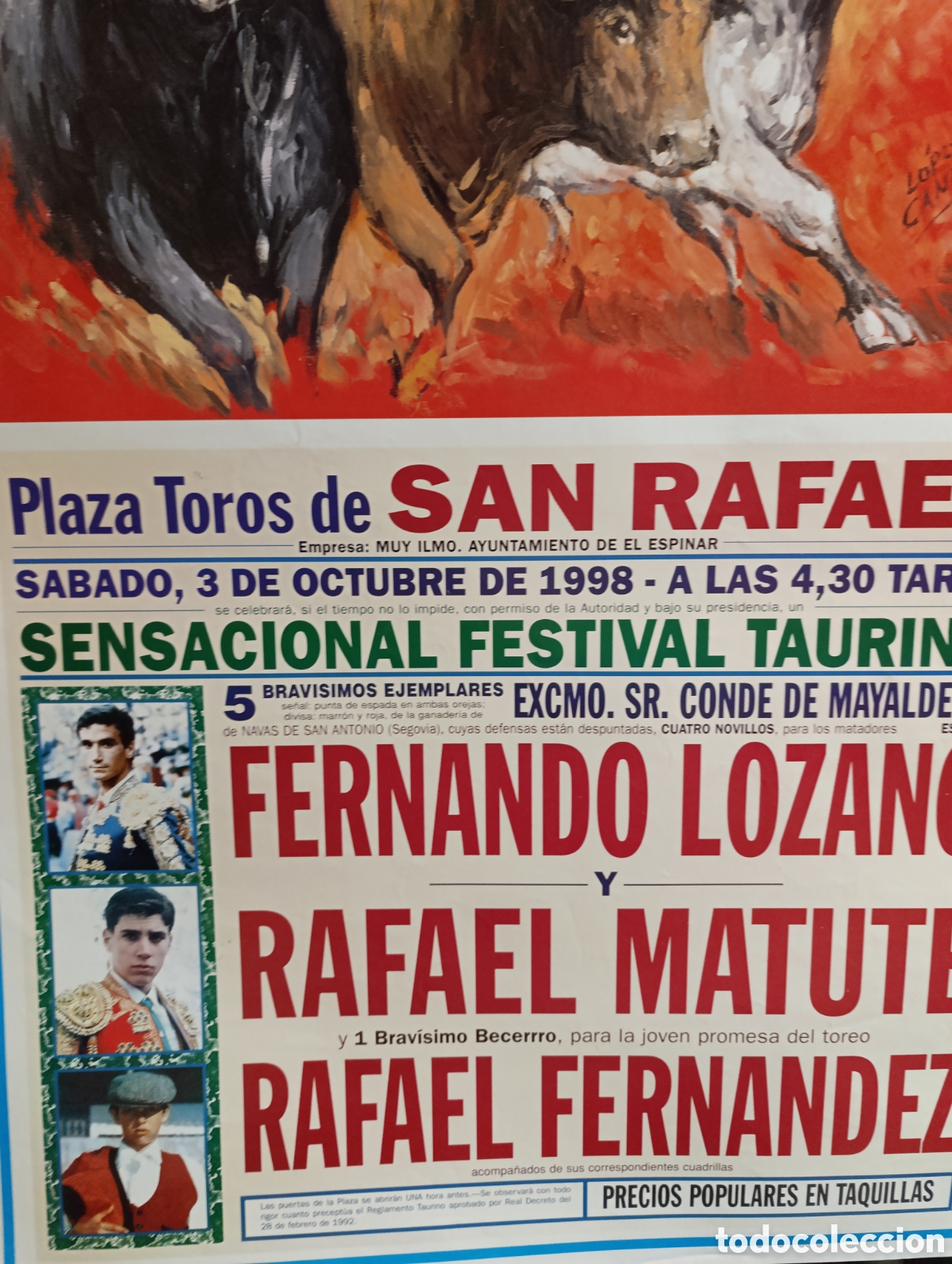 Carteles toros: Plaza de Toros de San Rafael, El Espinar. - Foto 3