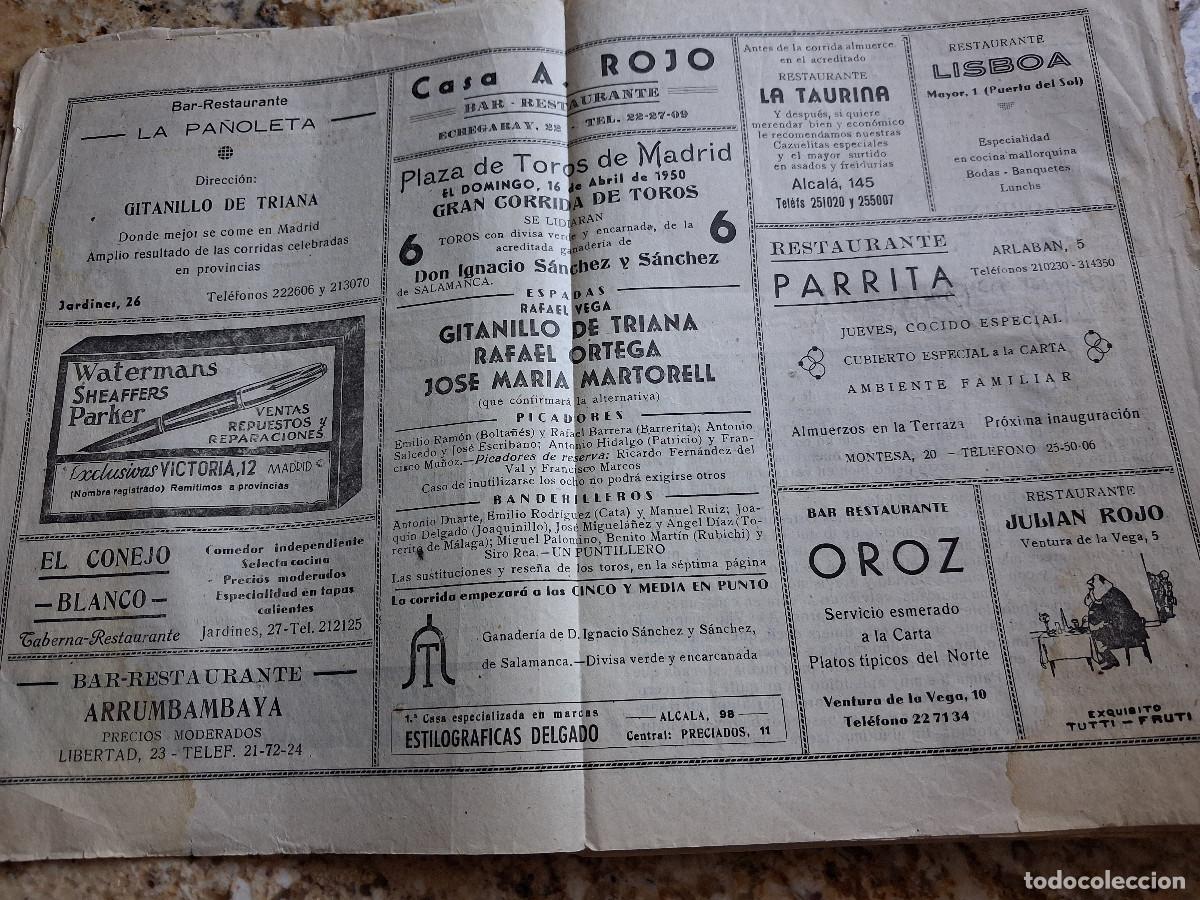 Carteles toros: Programas de toros. Madrid. Temporada 1950. Lote de 16 programas del a&ntilde;o. - Foto 2