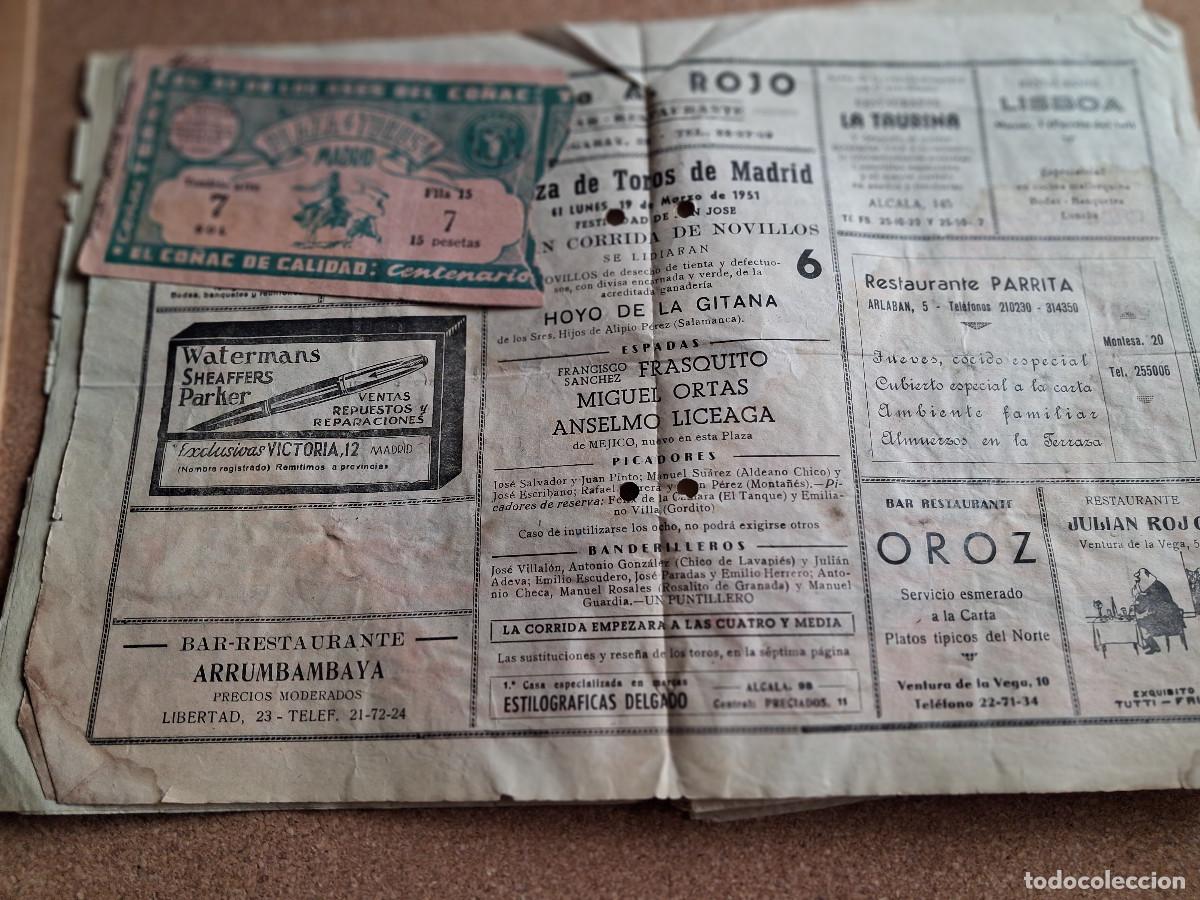Carteles toros: Programas de toros. Madrid. Temporada 1951. Lote de 24 programas del a&ntilde;o. - Foto 2
