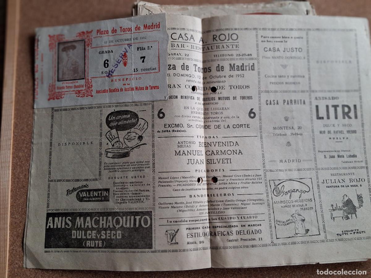 Carteles toros: Programas de toros. Madrid. Temporada 1952. Lote de 29 programas del a&ntilde;o. - Foto 2