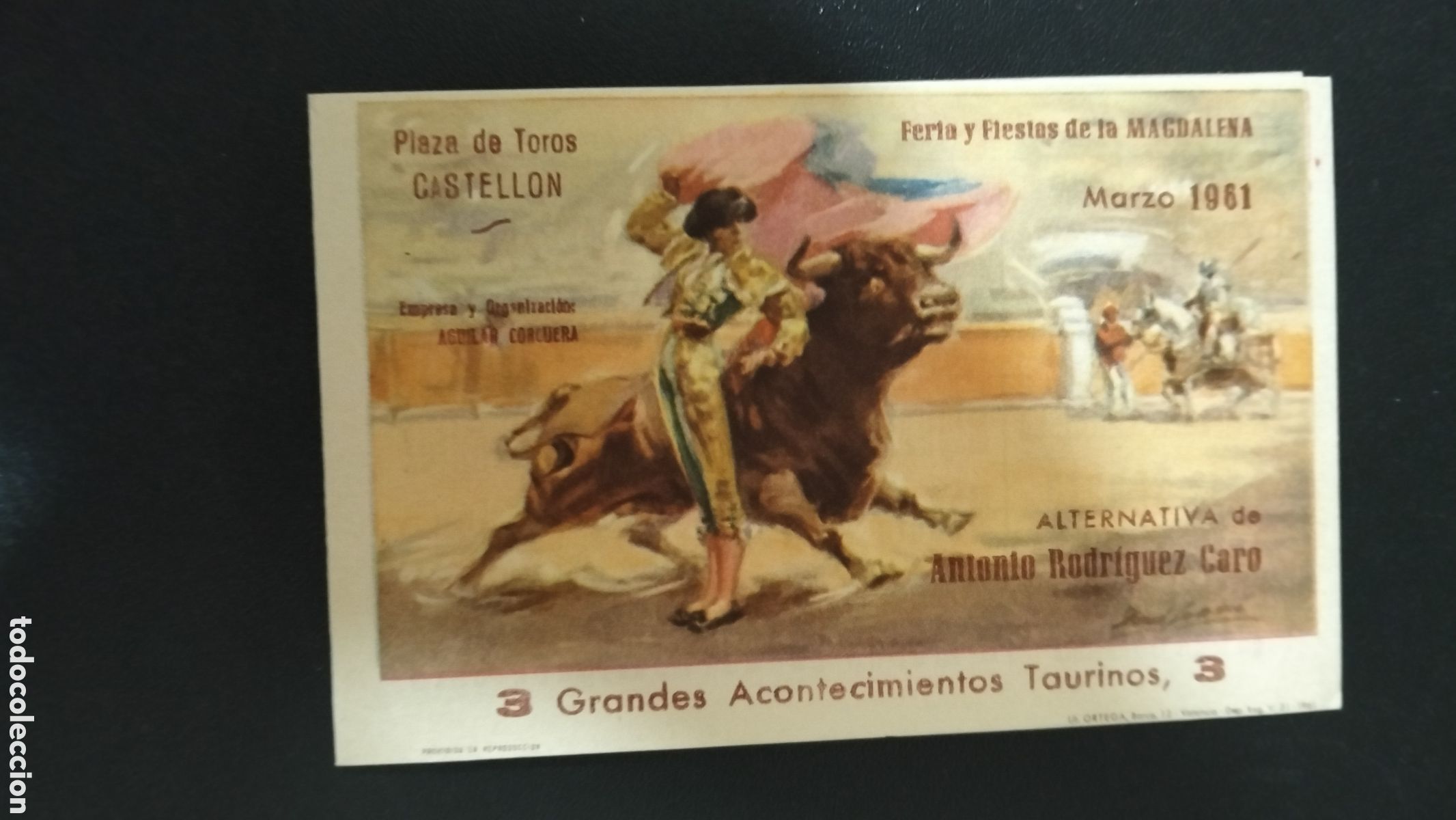 Plakate Stiere: PROGRAMA DE MANO - PLAZA DE TOROS CASTELLON - 1961