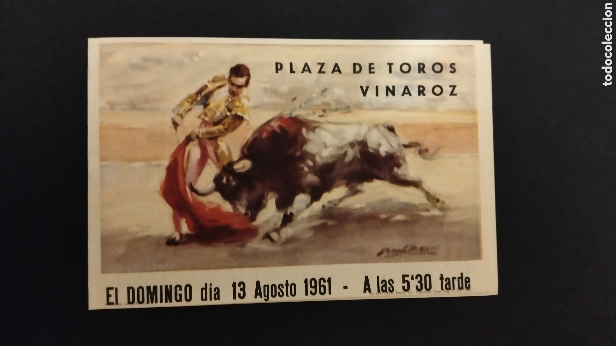Plakate Stiere: PROGRAMA DE MANO - PLAZA DE TOROS VINAROZ 1961 - RUFINO MILIAN - EL MILLONARIO Y CARMELO ESPINOSA