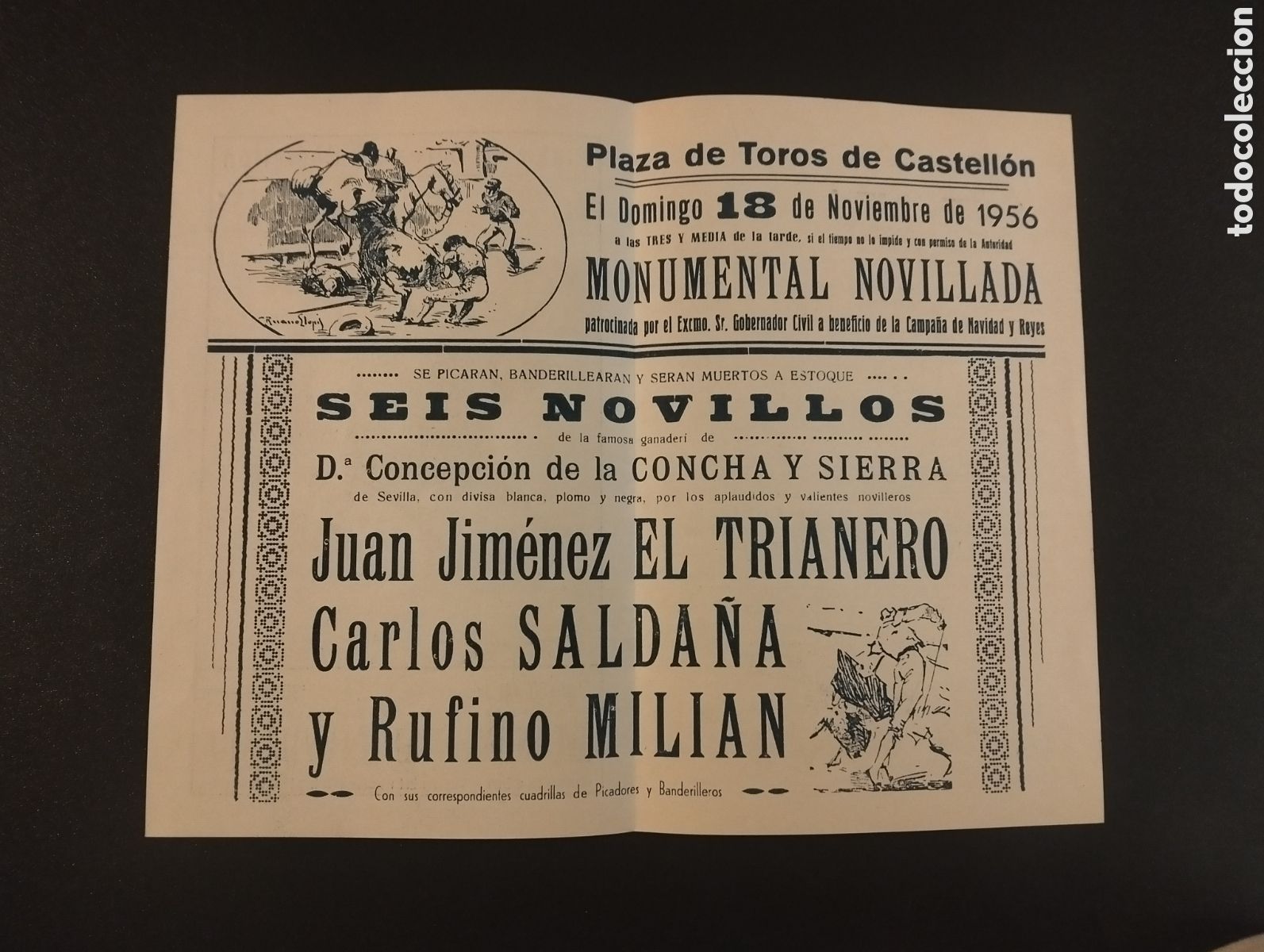 Carteles toros: LOTE DE 6 PROGRAMAS DE MANO - PLAZA DE TOROS CASTELLON - Foto 2