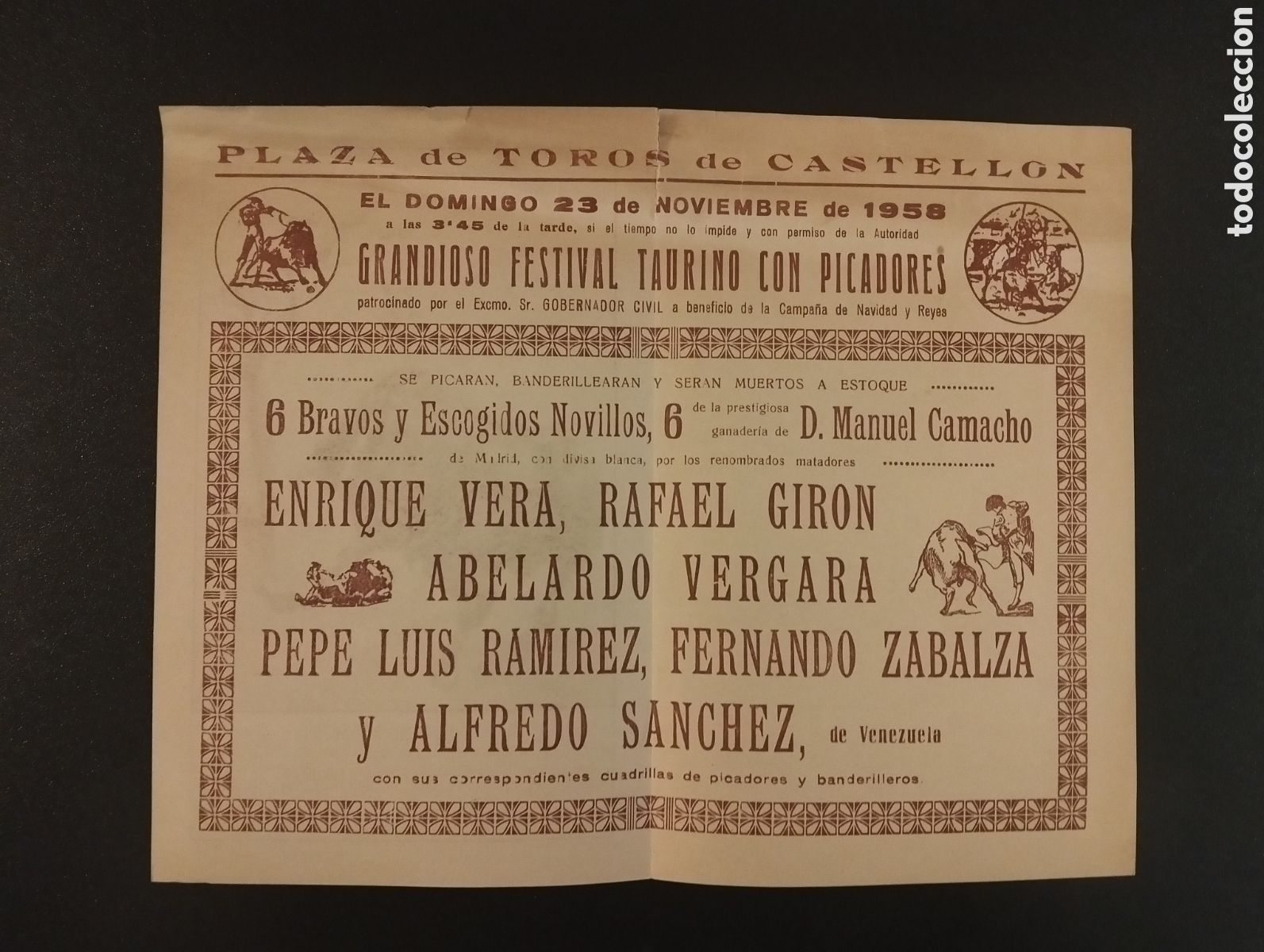 Carteles toros: LOTE DE 6 PROGRAMAS DE MANO - PLAZA DE TOROS CASTELLON - Foto 3