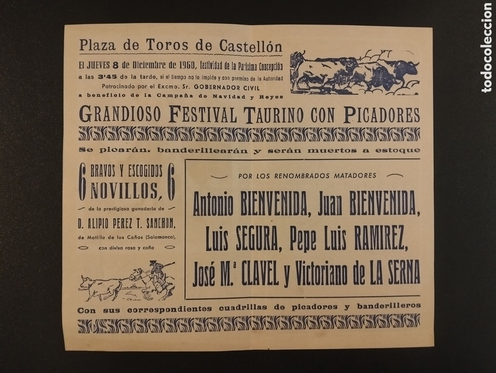 Carteles toros: LOTE DE 6 PROGRAMAS DE MANO - PLAZA DE TOROS CASTELLON - Foto 5