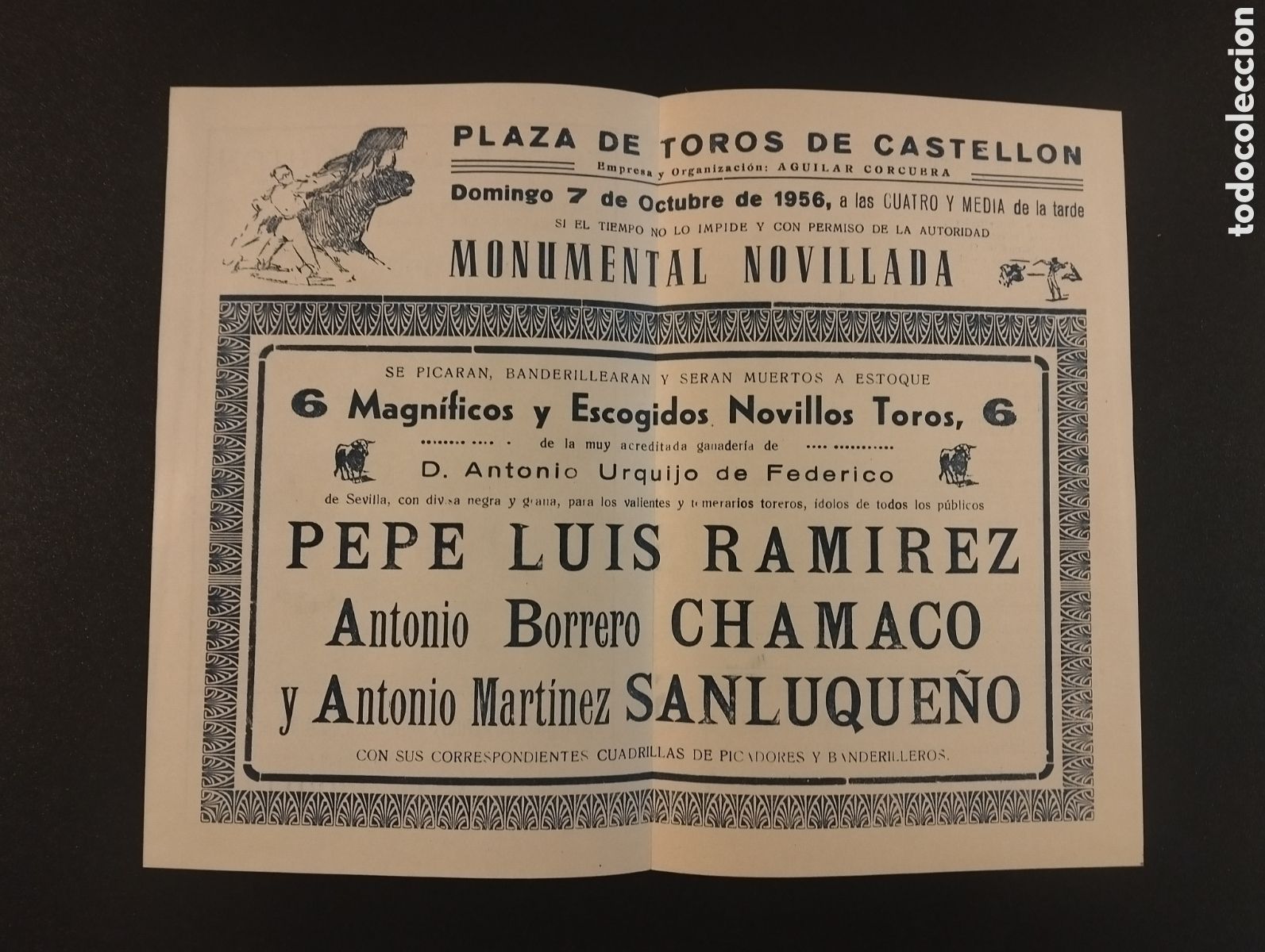 Carteles toros: LOTE DE 6 PROGRAMAS DE MANO - PLAZA DE TOROS CASTELLON - Foto 6