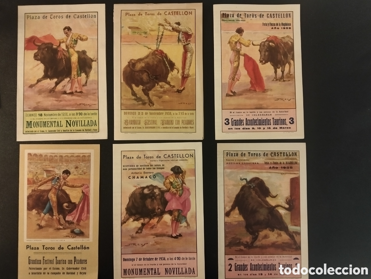 Carteles toros: LOTE DE 6 PROGRAMAS DE MANO - PLAZA DE TOROS CASTELLON - Foto 1