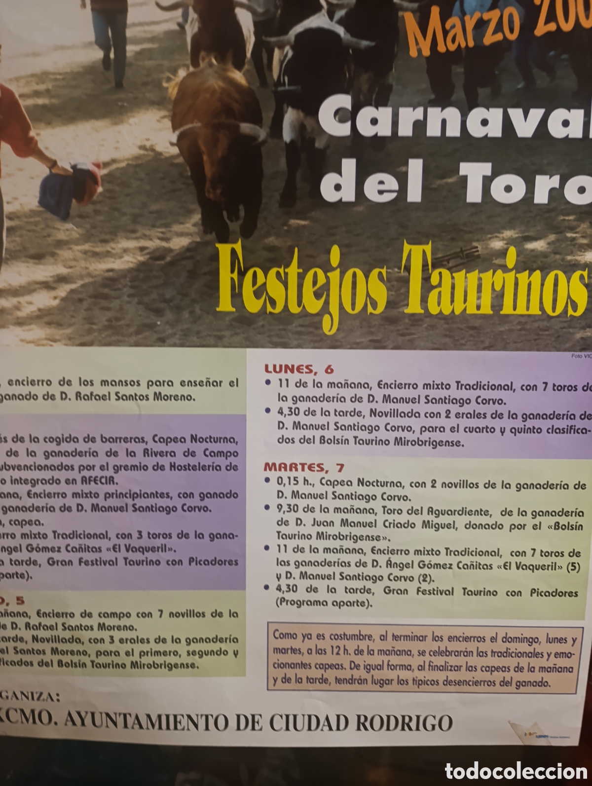 Carteles toros: Carnaval del Toro de Ciudad Rodrigo en marzo de 2000 - Foto 4