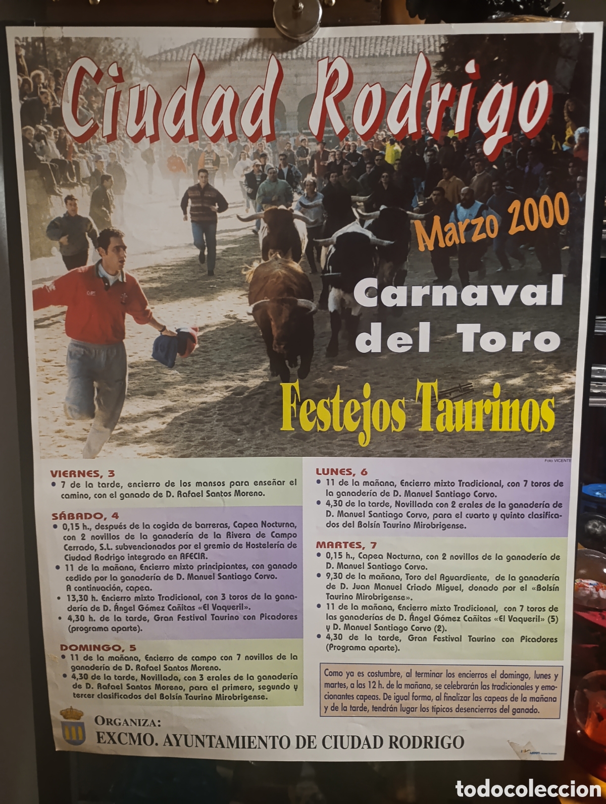 Carteles toros: Carnaval del Toro de Ciudad Rodrigo en marzo de 2000 - Foto 1