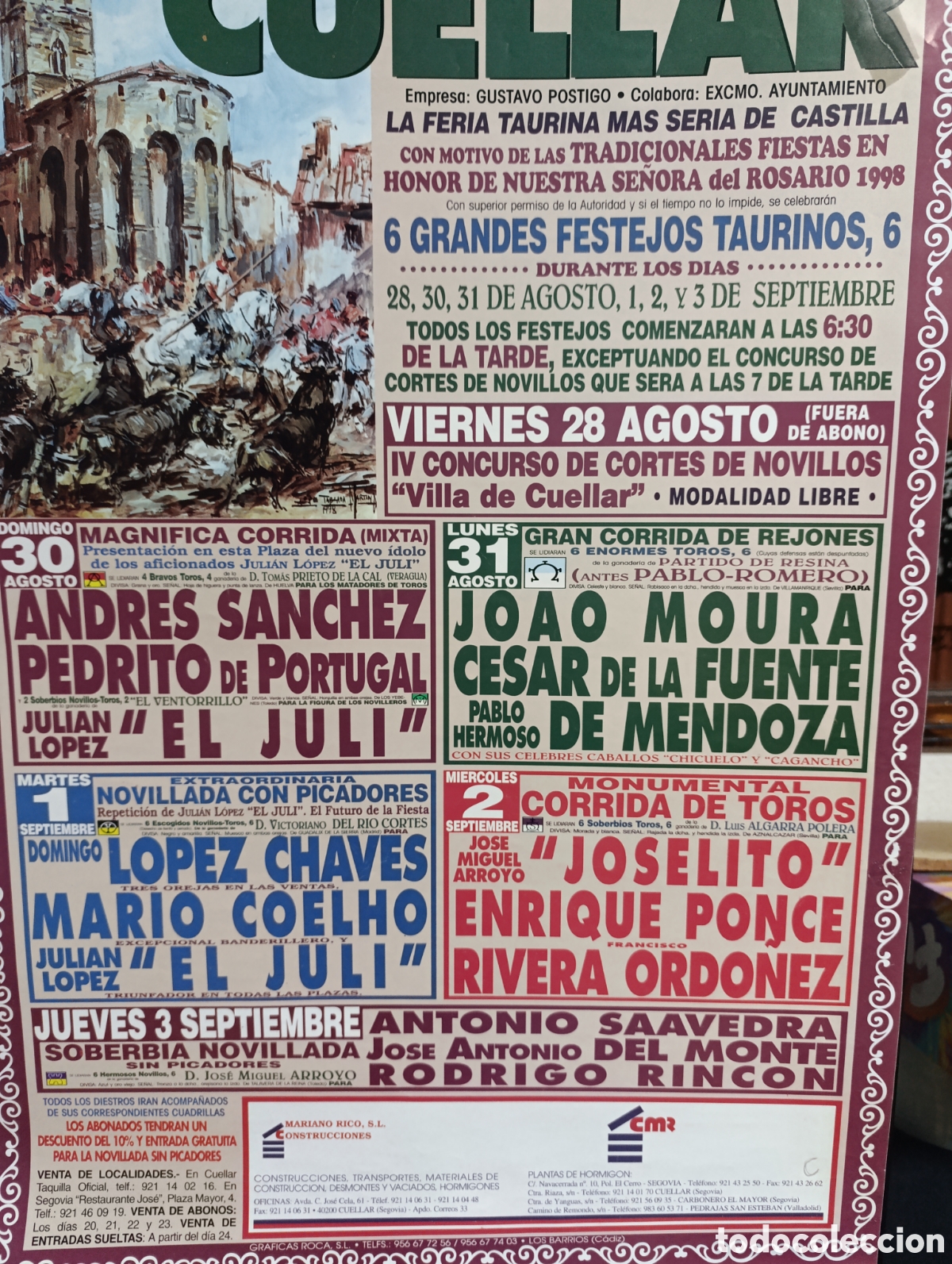Carteles toros: Feria Taurina de Cu&eacute;llar de 1998 - Foto 4