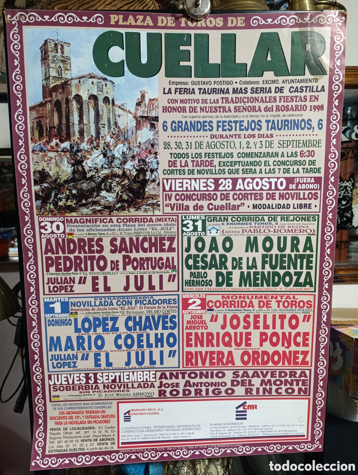 Carteles toros: Feria Taurina de Cu&eacute;llar de 1998 - Foto 1