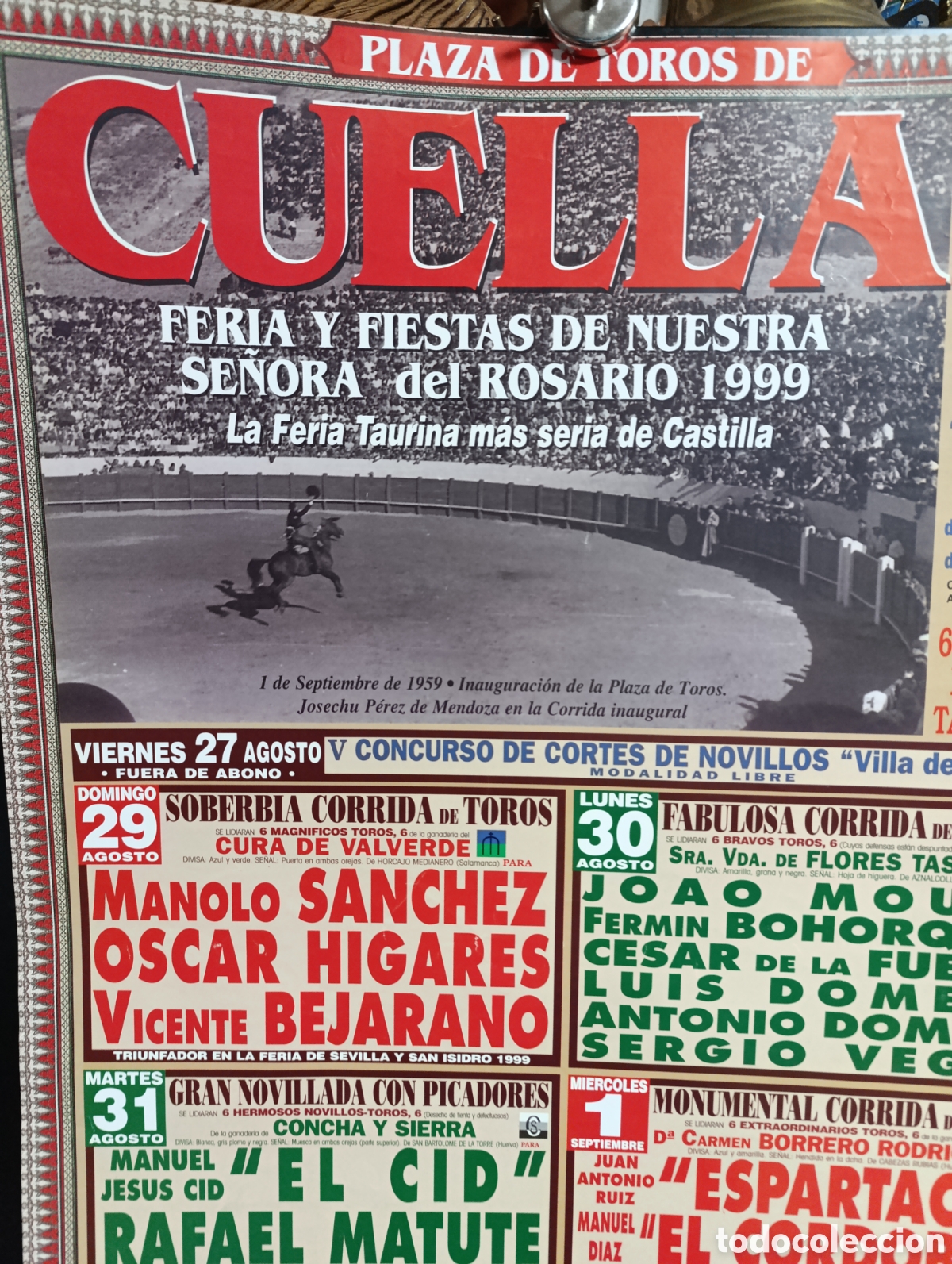 Carteles toros: Plaza de Toros de Cu&eacute;llar de 1999 - Foto 2