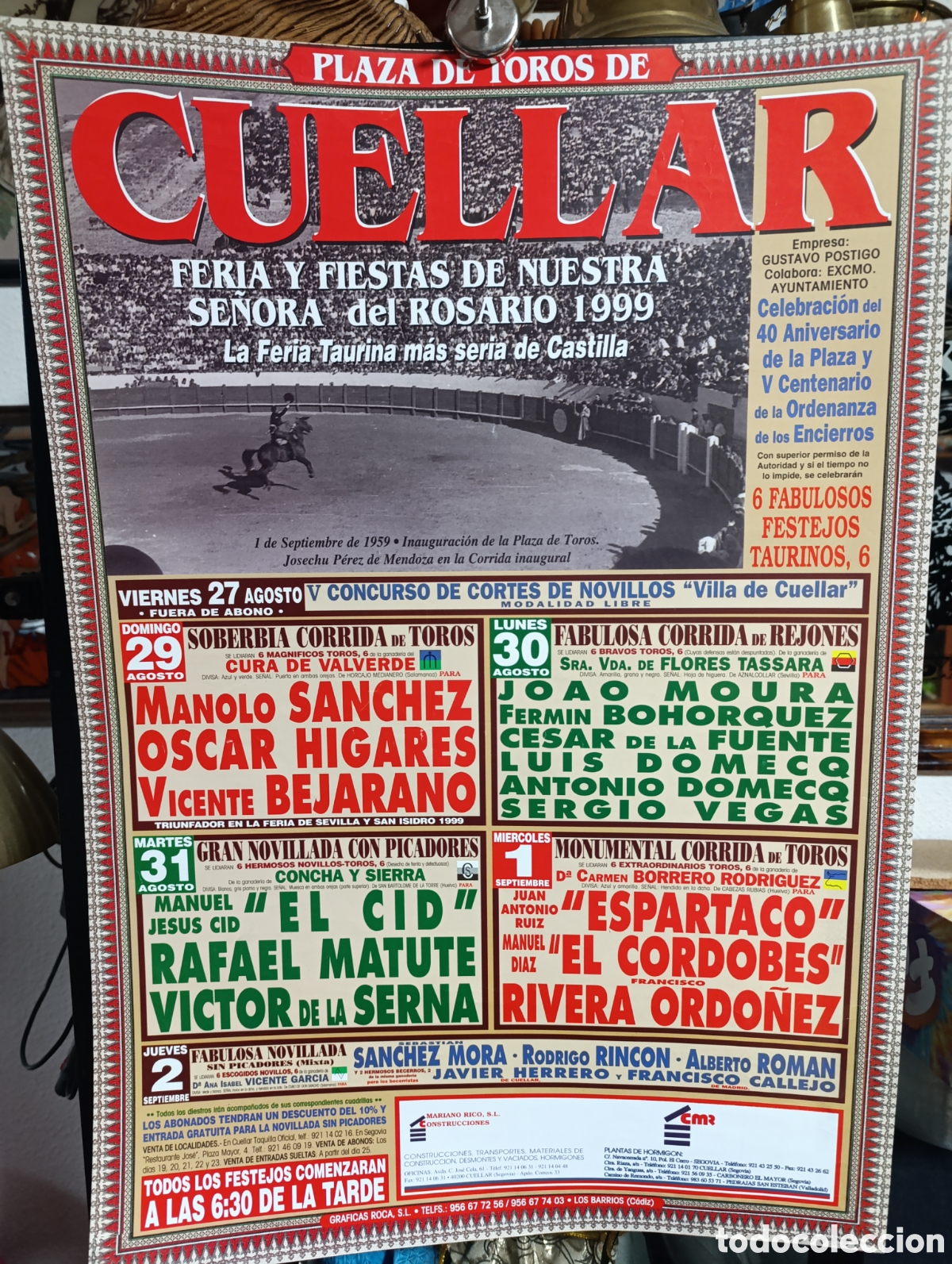 Carteles toros: Plaza de Toros de Cu&eacute;llar de 1999 - Foto 1