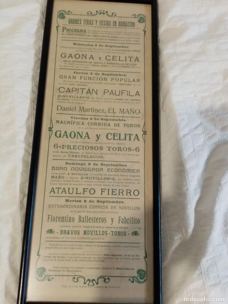 Carteles toros: PLAZA DE TOROS DE BARBASTRO -1914 - Foto 2