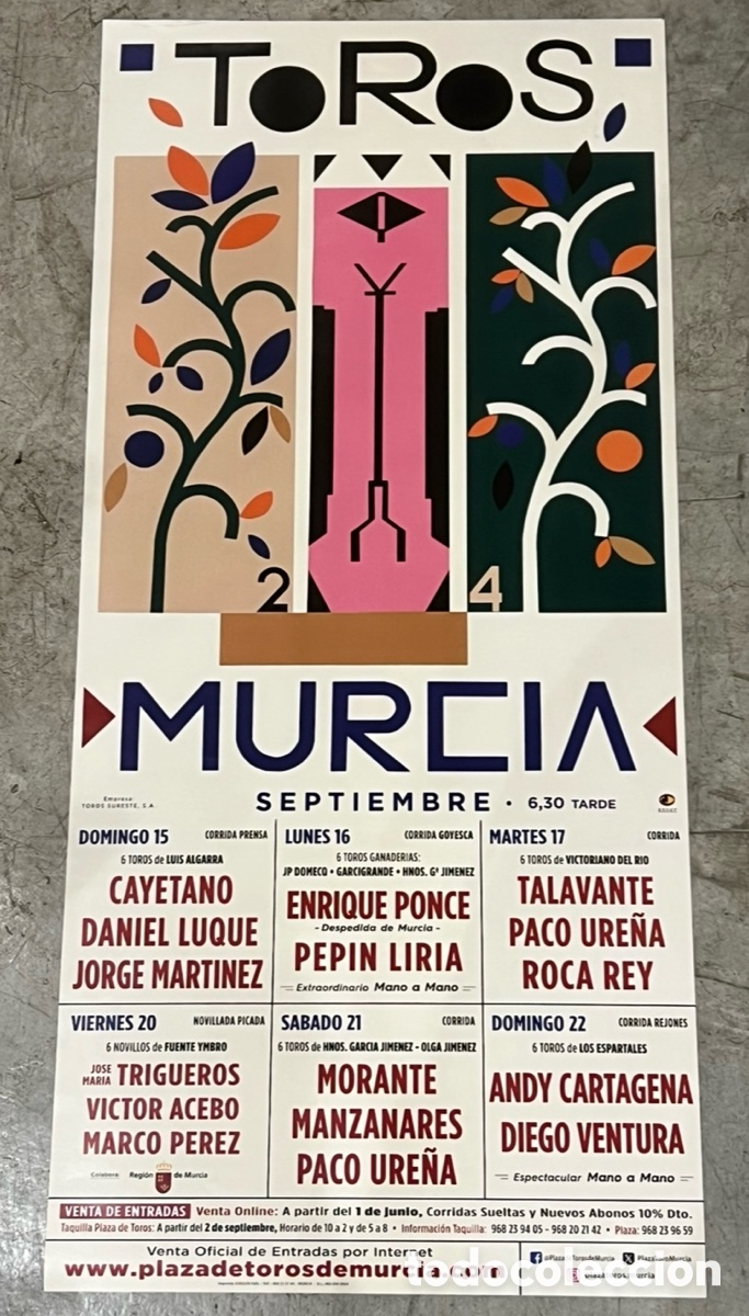 Carteles toros: Cartel de Toros. Murcia. 2024. - Foto 1