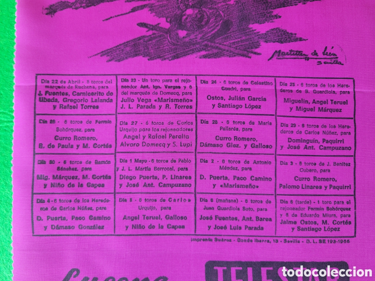 Carteles toros: CARTEL DE TOROS PROGRAMA FERIA DE ABRIL DE SEVILLA 1973 - Foto 2
