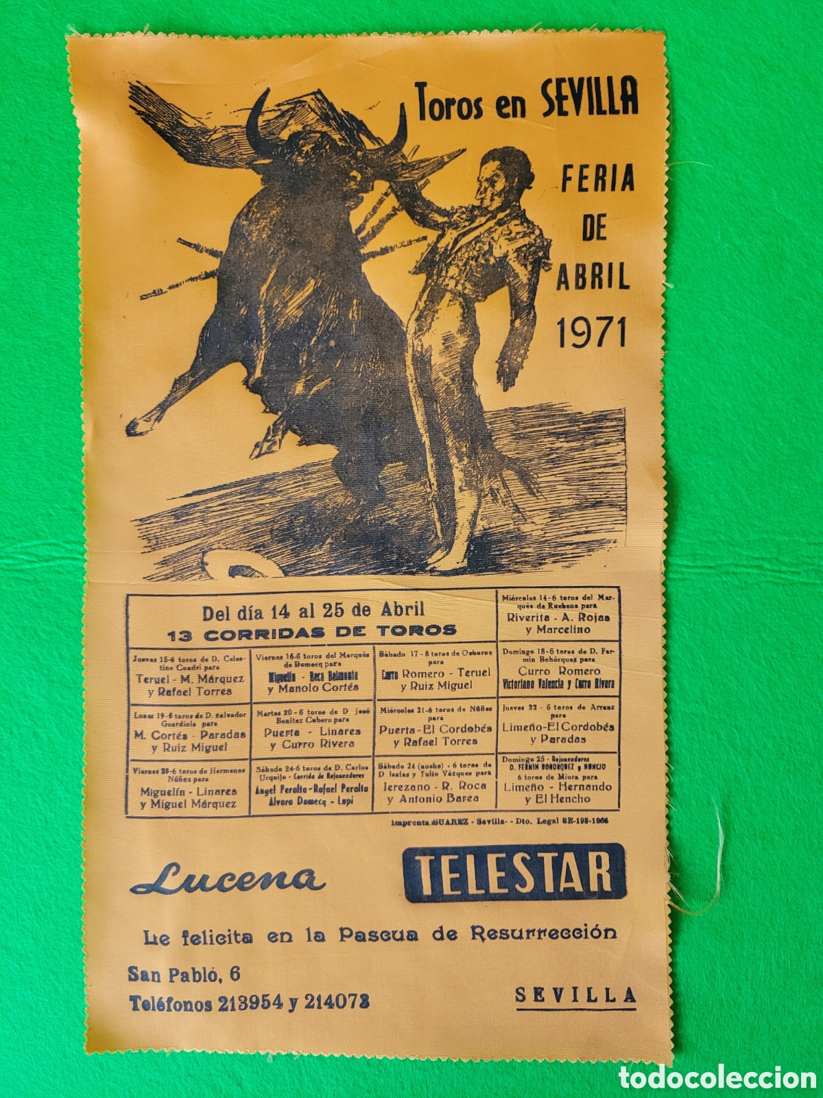 Carteles toros: CARTEL DE TOROS PROGRAMA FERI DE ABRIL DE SEVILLA 1971 - Foto 1