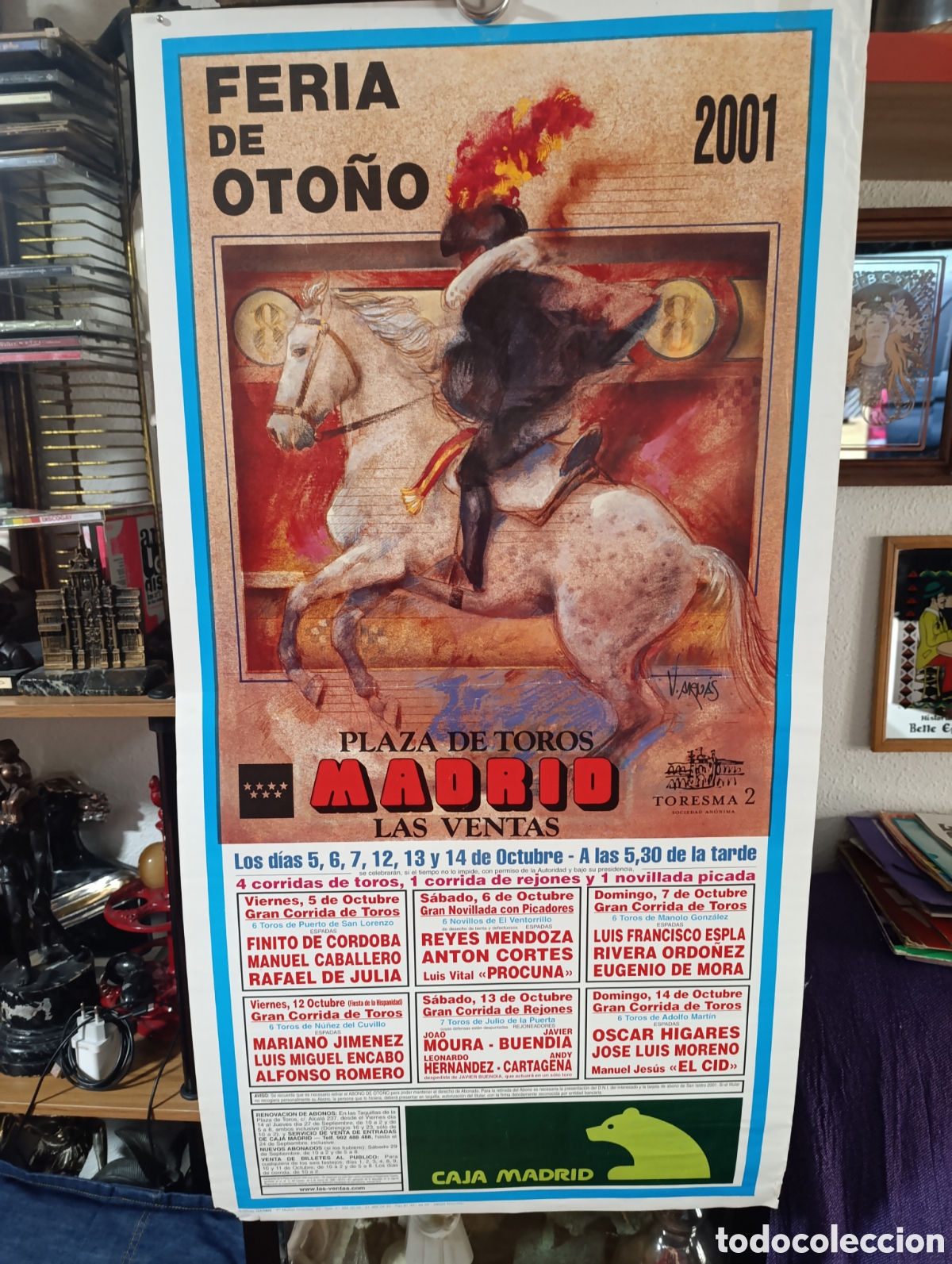 Carteles Toros: Feria de Oto&ntilde;o de 2001 en la hist&oacute;rica Plaza de Toros de Las Ventas, Madrid.