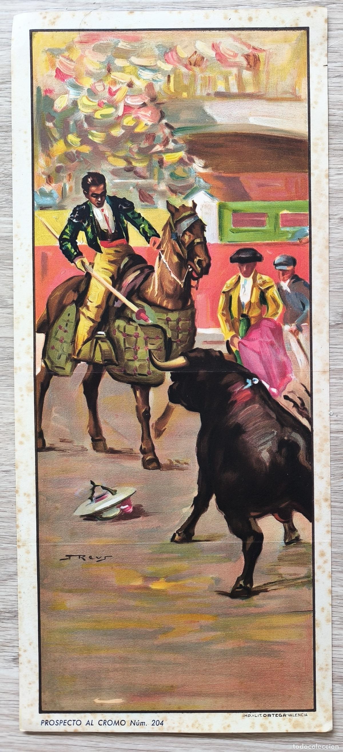 Carteles Toros: RW CARTEL TOROS SIN TEXTO J REUS LITOGRAFIA ORTEGA PROSPECTO AL CROMO N&ordm; 204 CT474 RR