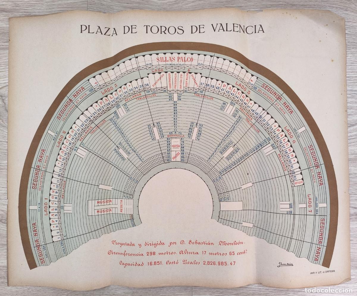 Carteles Toros: RW CARTEL PLAZA TOROS VALENCIA 1913 ARTISTICA VALENCIANA JUAN MU&Ntilde;OZ LITOGRAFIA ORTEGA CT475 RR