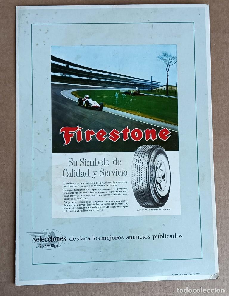Carteles Toros: Propaganda de FIRESTONE 1964 - de cart&oacute;n con un tr&iacute;pode para sujetar