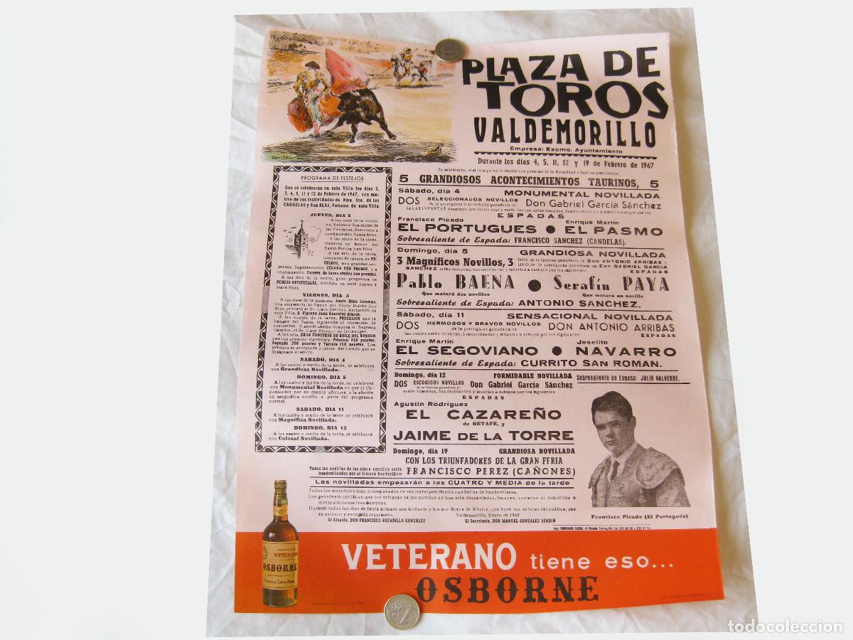 Carteles Toros: CARTEL DE TOROS DE LA PLAZA DE TOROS DE VALDEMORILLO. 1967. PROGRAMA DE FESTEJOS