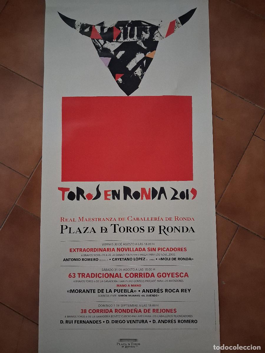 Carteles Toros: Cartel de toros. Ronda. 30 agosto a 1 septiembre 2019. Novillada, corrida goyesca y una de rejones.