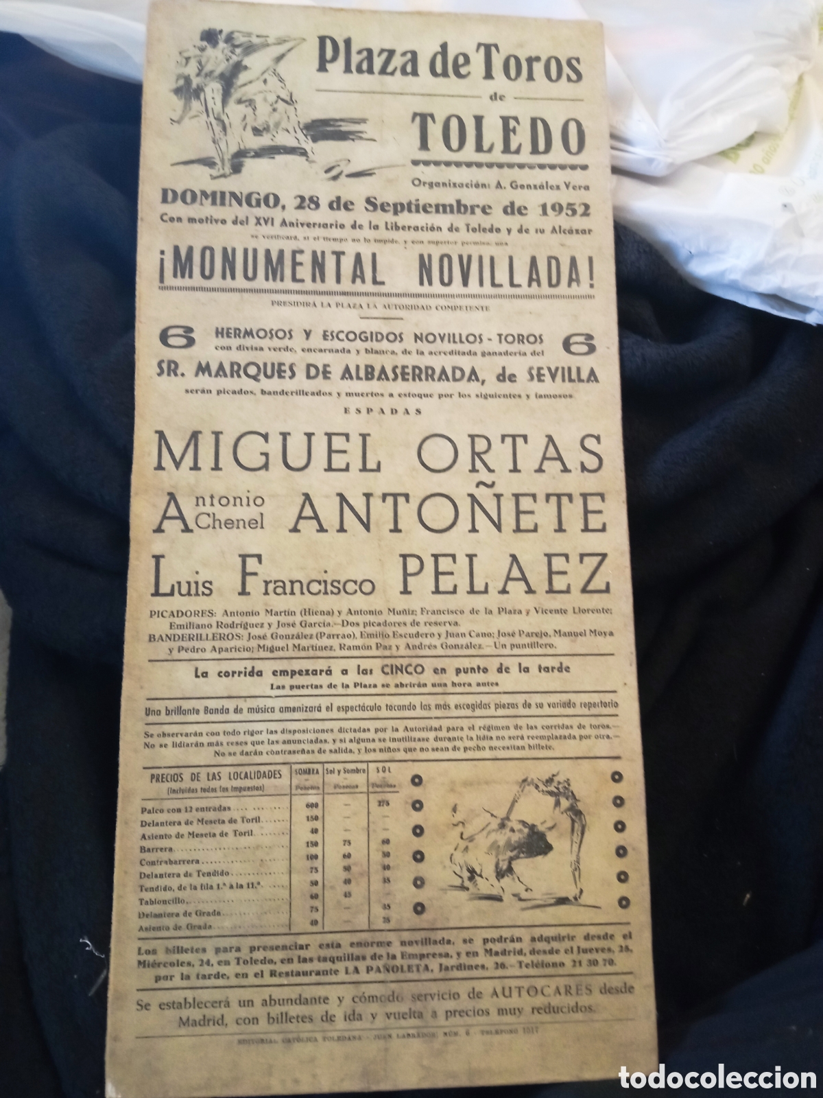 Carteles toros: Cartel de la plaza de toros de Toledo - Foto 1