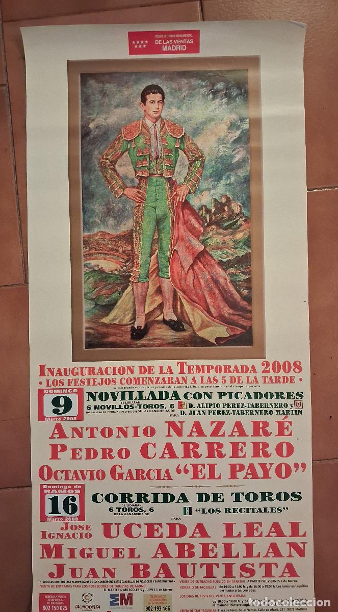 Carteles Toros: Cartel de toros. Madrid. Inauguraci&oacute;n de la temporada 2008. 9 y 16 marzo. Novillada y corrida.