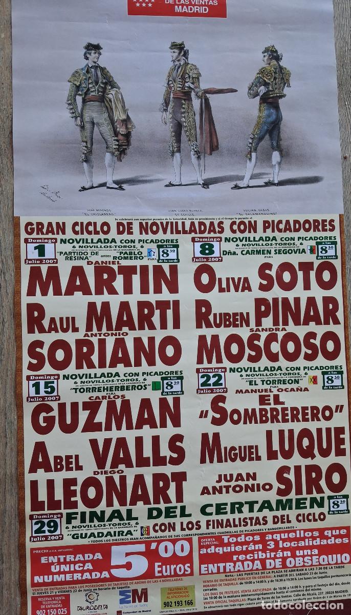 Carteles Toros: Cartel de toros. Madrid. Julio de 2007. Gran ciclo de novilladas.