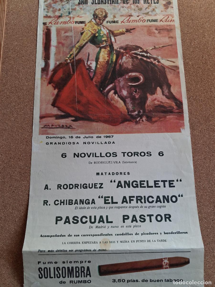 Carteles Toros: Cartel de toros. San Sebasti&aacute;n de los Reyes. 16 julio 1967. Angelete, El Africano, Pascual Pastor.
