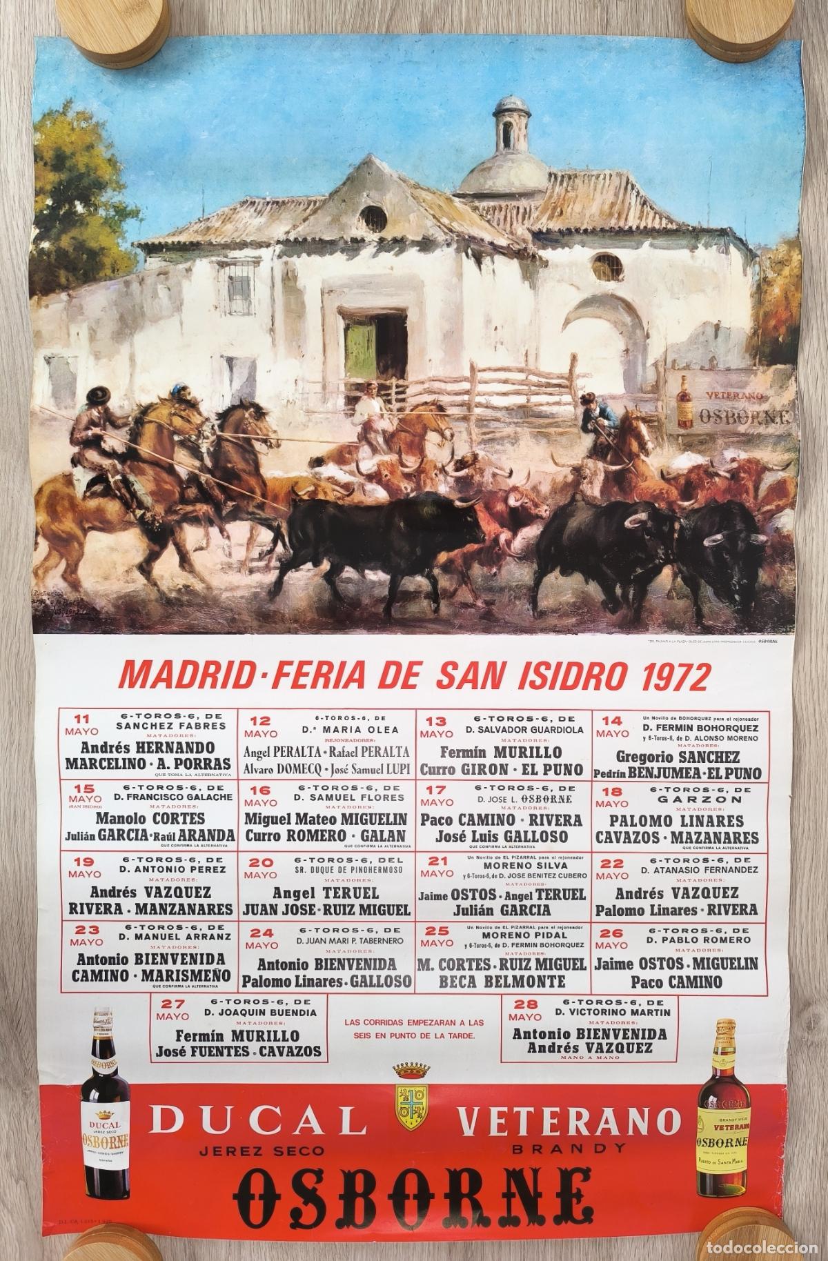 Carteles Toros: RW CARTEL TOROS MADRID FERIA SAN ISIDRO 1972 MURILLO BIENVENIDA BELMONTE CT570 RR
