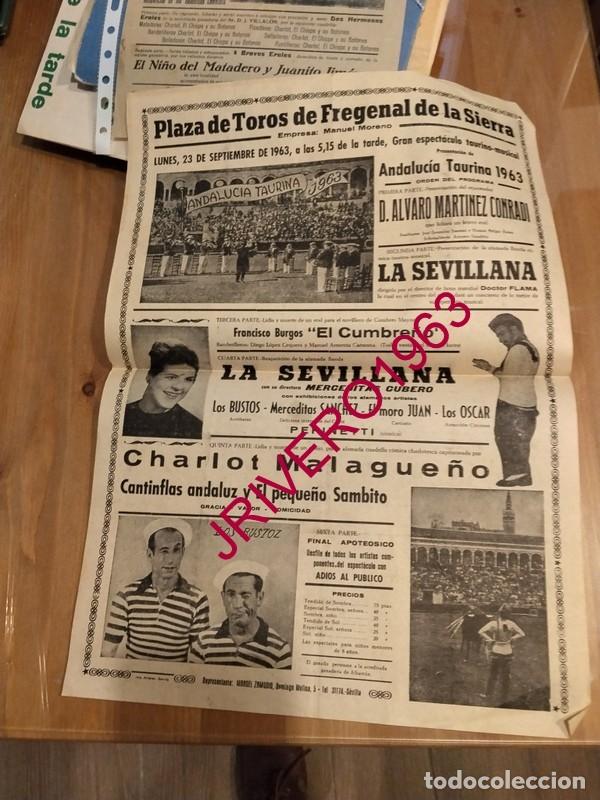 Carteles Toros: FREGENAL DE LA SIERRA, 1963 , CARTEL ESPECTACULO COMICO TAURINO, 31X44 CMS