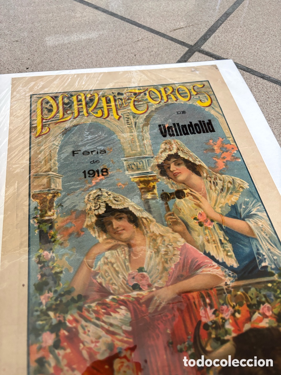 Carteles Toros: CARTEL TOROS VALLADOLID. FERIA DE 1918. CUATRO GRANDES CORRIDAS, 49X22 CM APR&Oacute;X