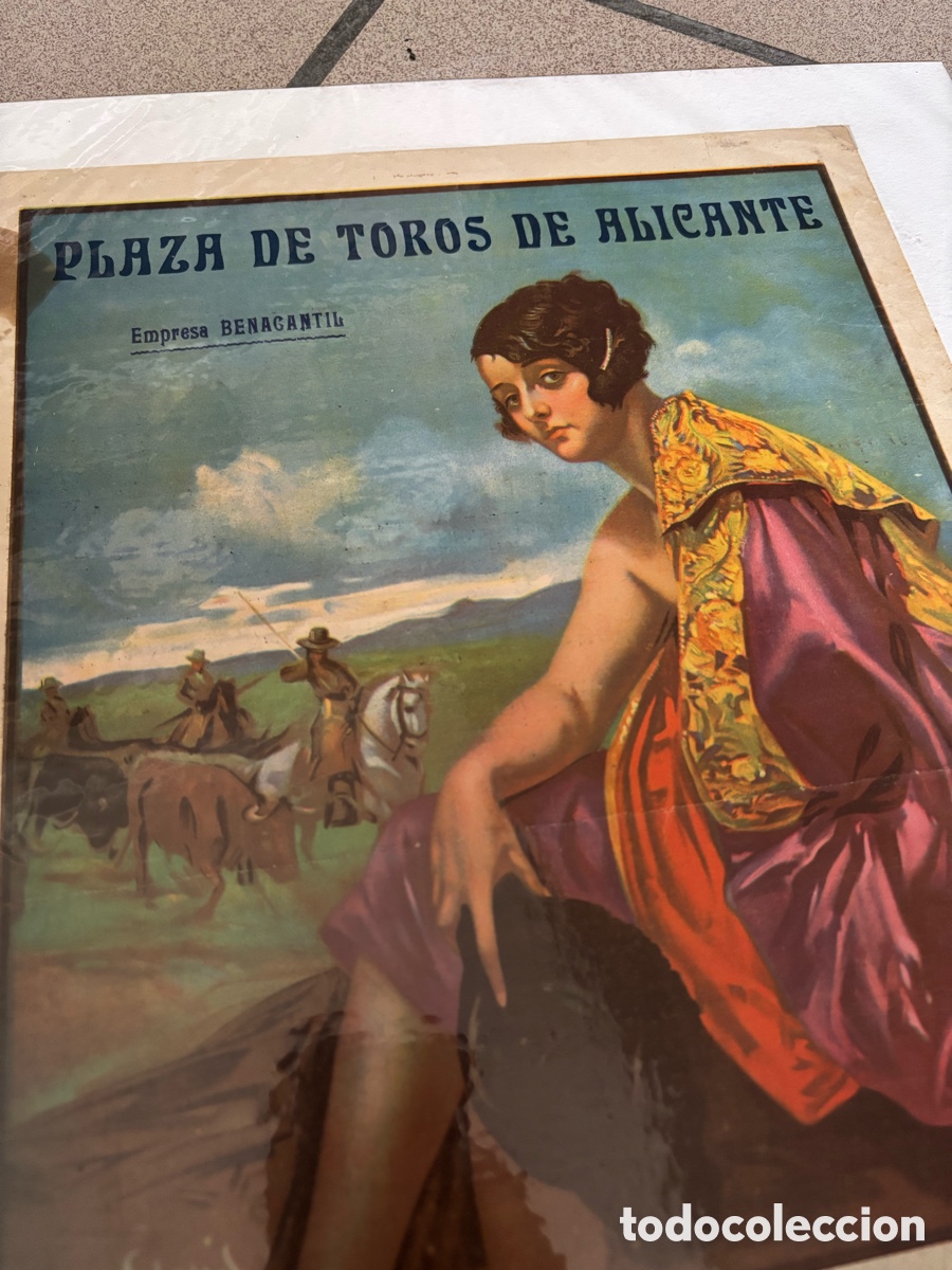 Affissi Tauromachia: CARTEL TOROS ALICANTE 1932. FOGUERES DE SAN JUAN, 44X27 CM APR&Oacute;X