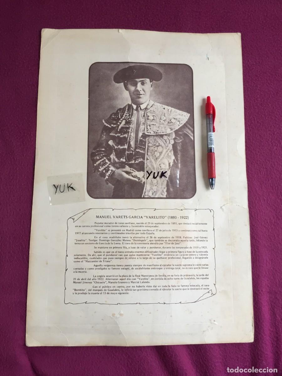 Carteles Toros: GRAN CARTEL DEL TORERO VARELITO 1922 --- MANUEL VARETS GARCIA 1893-1922 --- TOROS --- 46 X 21 CM