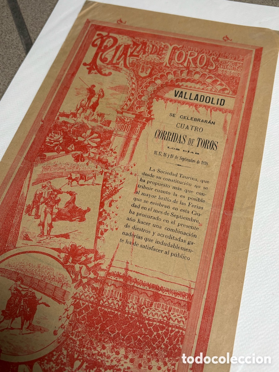 Carteles Toros: CARTEL TOROS VALLADOLID 1898. GUERRITA, REVERTE. 43X21 CM APR&Oacute;X