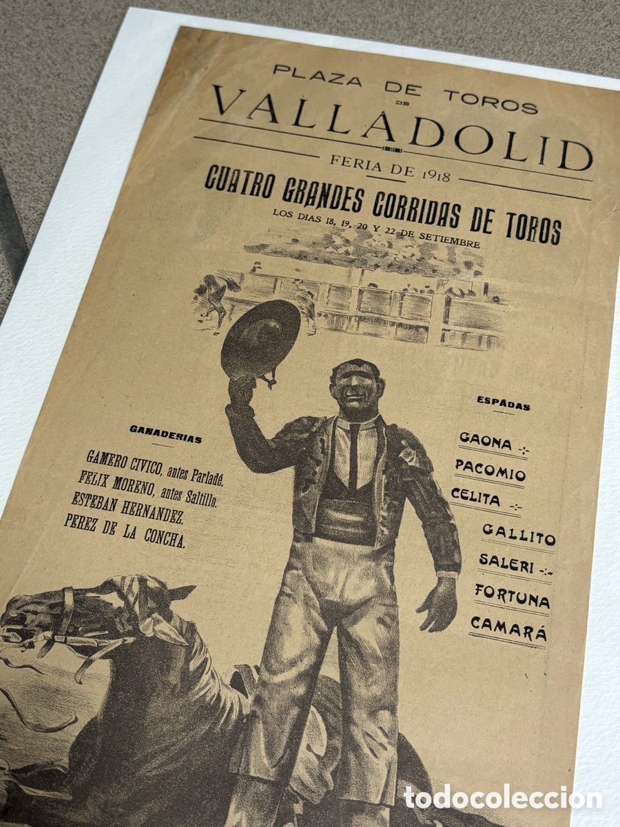 Carteles Toros: CARTEL TOROS VALLADOLID 1918. FERIA, GALLITO... 43X21 CM APR&Oacute;X