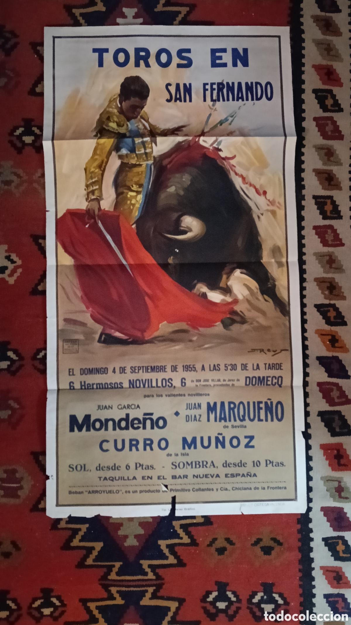 Carteles Toros: Cartel Taurino San Fernando 1955 Monde&ntilde;o
