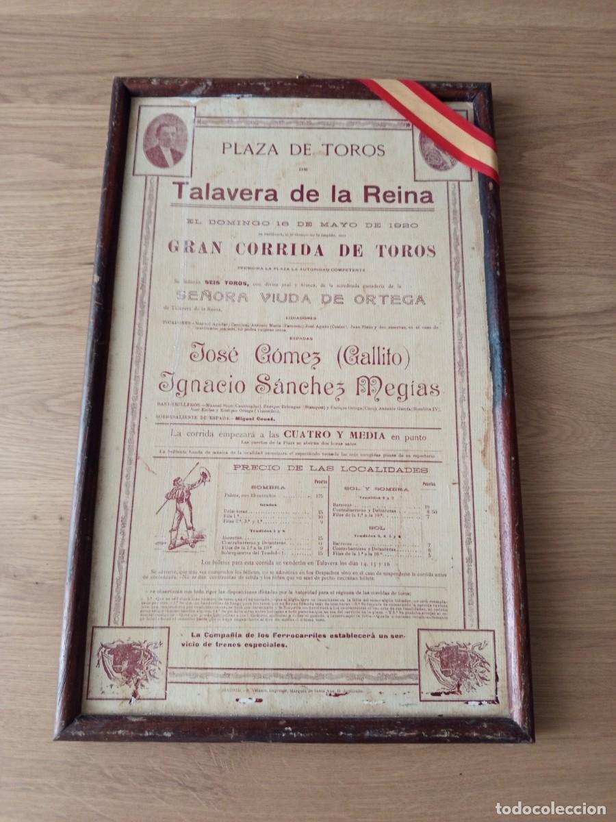 Carteles Toros: CARTEL PLAZA TOROS DE TALAVERA DE LA REINA, 1920 / JOS&Eacute; GOMEZ (Gallito) IGNACIO SANCHEZ MEJIAS