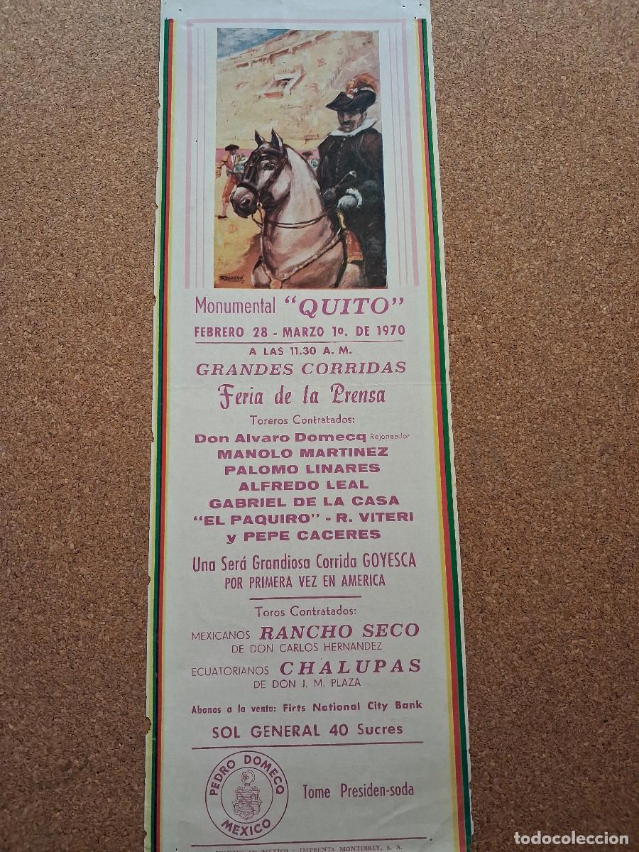 Carteles Toros: Cartel de toros. Monumental Quito. 28 febrero y 1 marzo 1970. Feria de la Prensa y Corrida Goyesca.