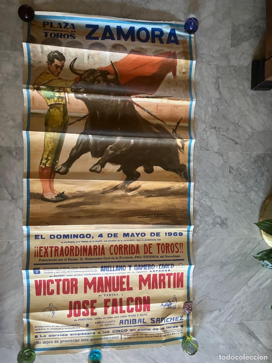 Carteles Toros: CARTEL, GRAN TAMA&Ntilde;O, PLAZA DE TOROS ZAMORA PRO VIVIENDA 1969.153x75