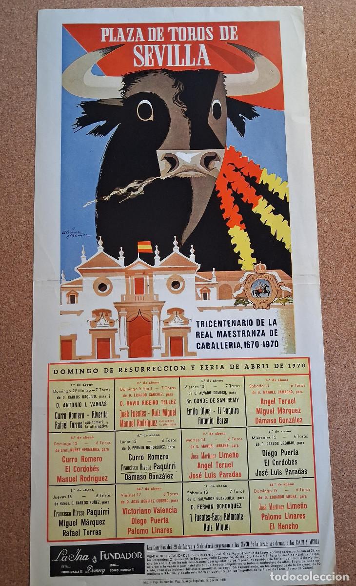 Carteles Toros: Cartel de toros. Sevilla. Feria de Abril 1970. Doce corridas de toros.